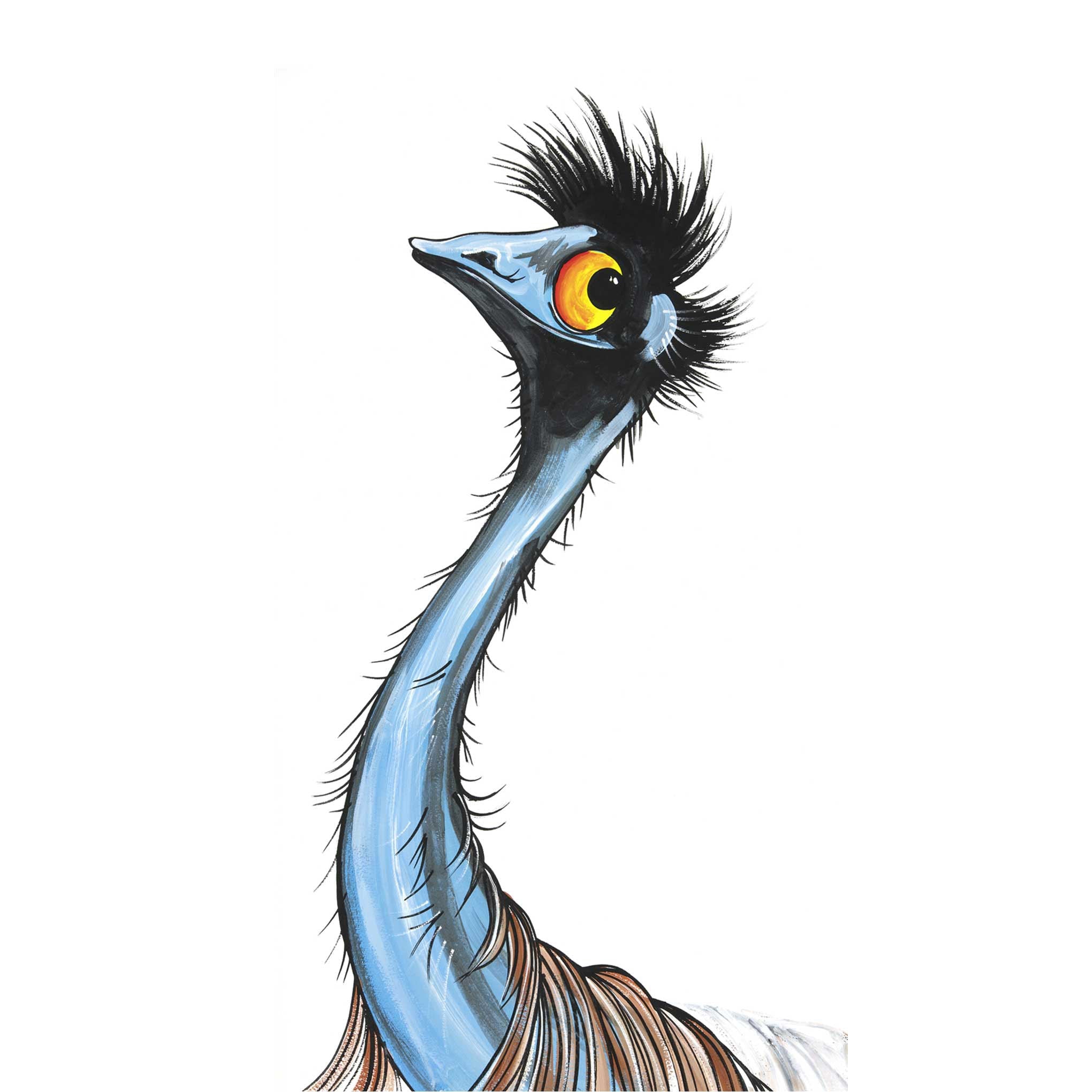 Emu Looking Left – Decal | Australian Wildlife Art | Wendy Binks