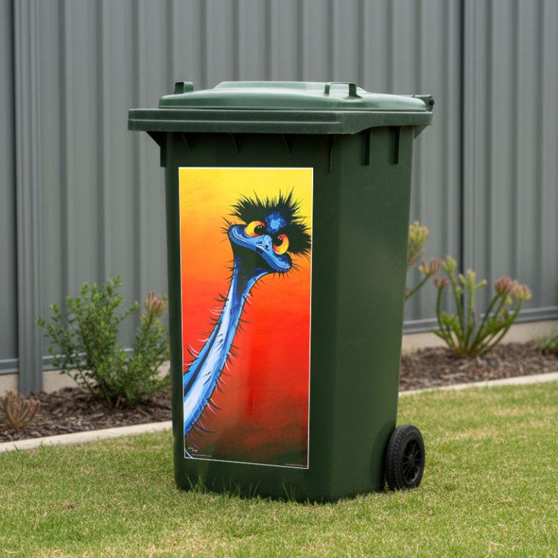 Wheelie Bin Stickers - Stunned Emu Designs by Wendy Binks