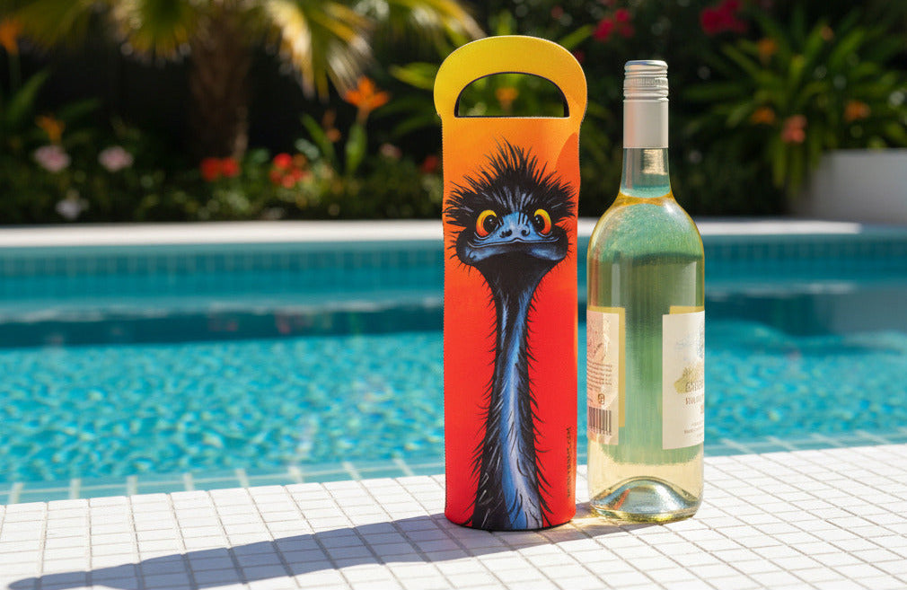 Wine Coolers - Stunned Emu Designs by Wendy Binks