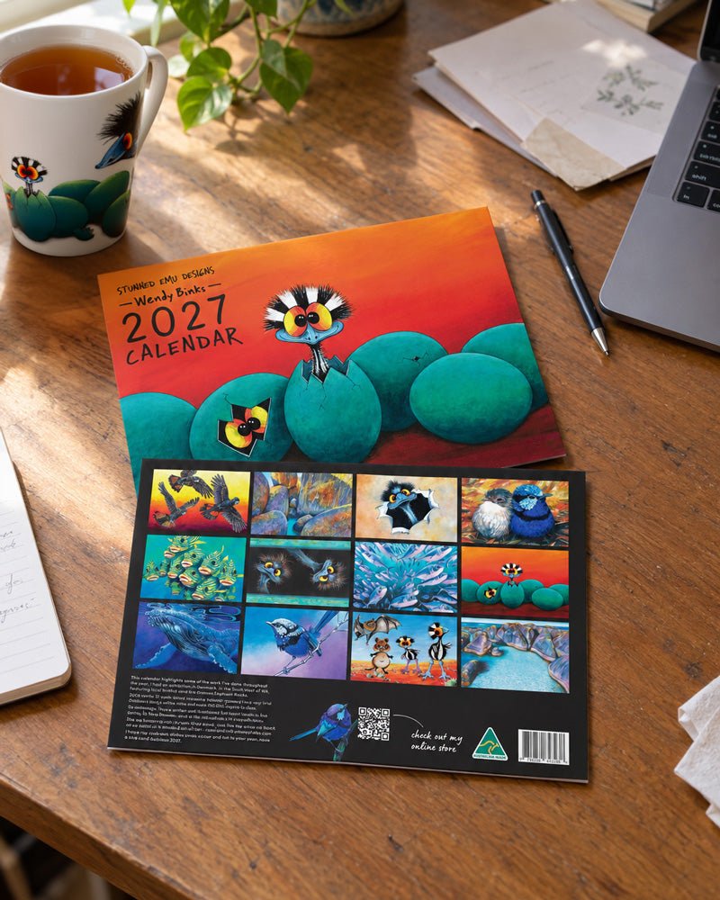 2027 Wendy Binks Calendar - Stunned Emu Designs by Wendy Binks