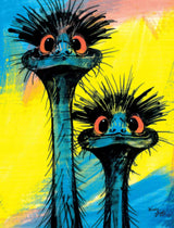 Stunned Emus – Canvas Print