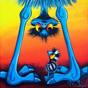 Upside Down with Chick – Canvas Print