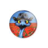 Emu with Akubra – Glass Magnet
