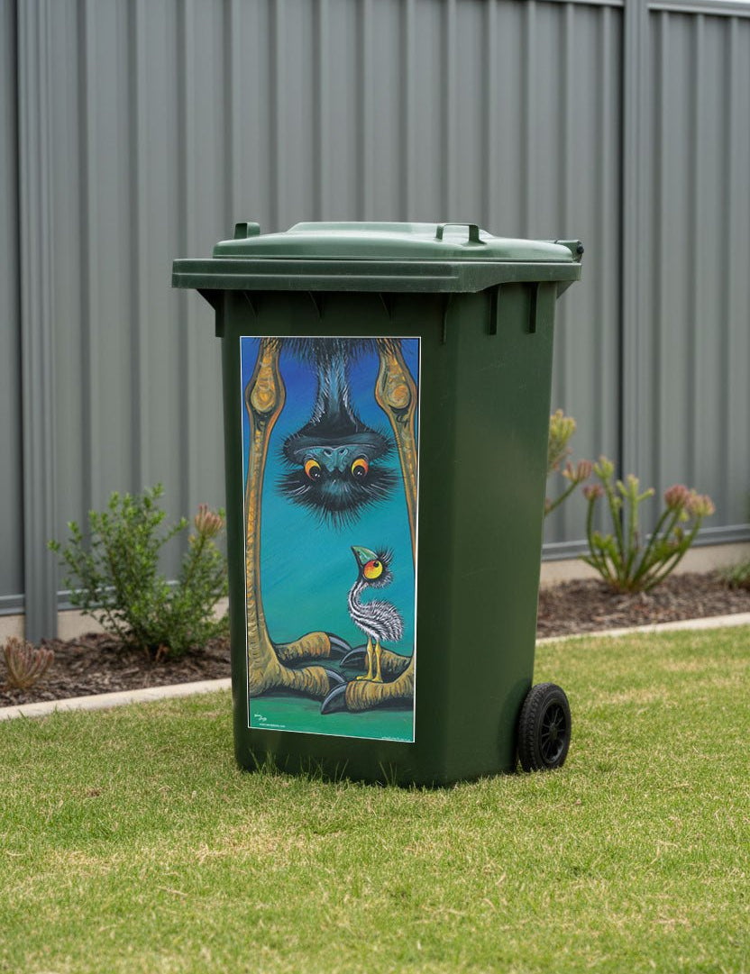 Are We There Yet? – Bin Sticker - Stunned Emu Designs by Wendy Binks