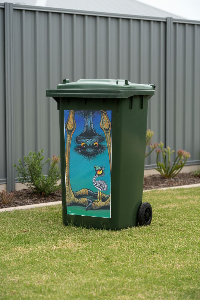 Are We There Yet? – Bin Sticker - Stunned Emu Designs by Wendy Binks