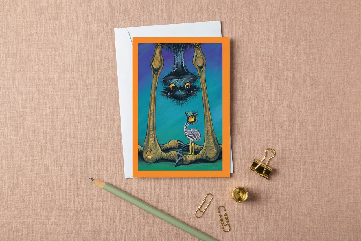 Are We There Yet? – Greeting Card - Stunned Emu Designs by Wendy Binks
