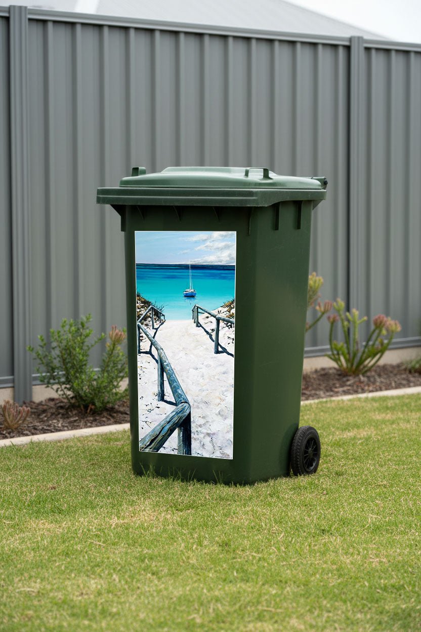 Beach House – Bin Sticker - Stunned Emu Designs by Wendy Binks