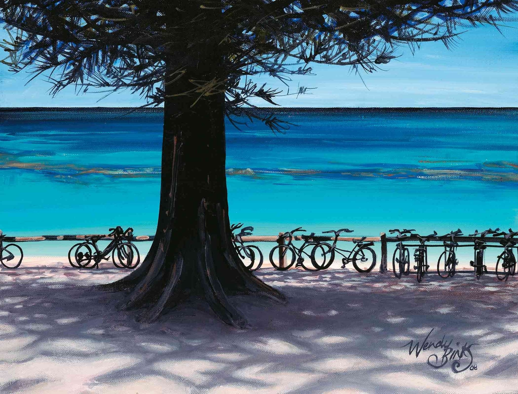 Bikes at the Basin – Canvas Print - Stunned Emu Designs by Wendy Binks