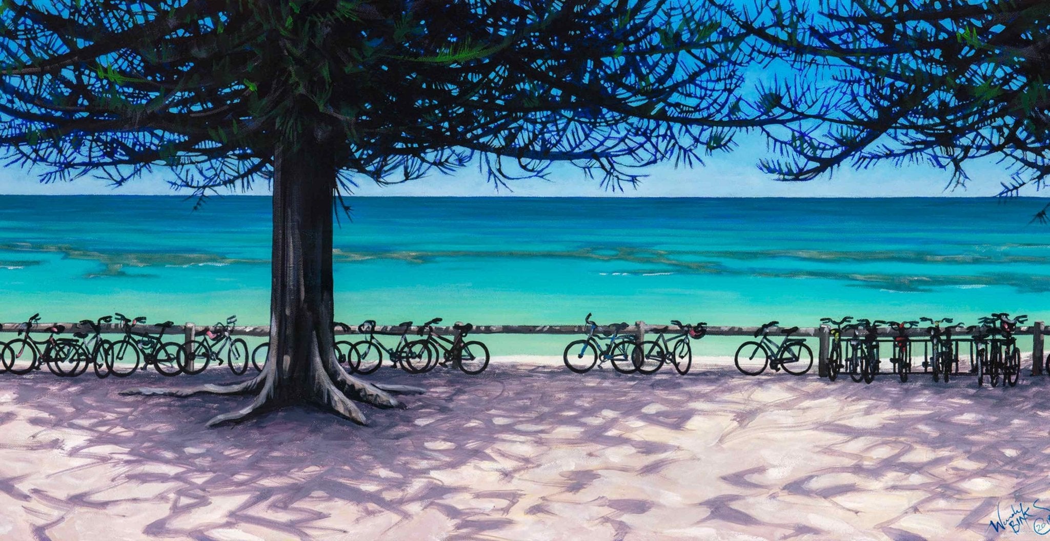 Bikes at the Basin – Canvas Print - Stunned Emu Designs by Wendy Binks