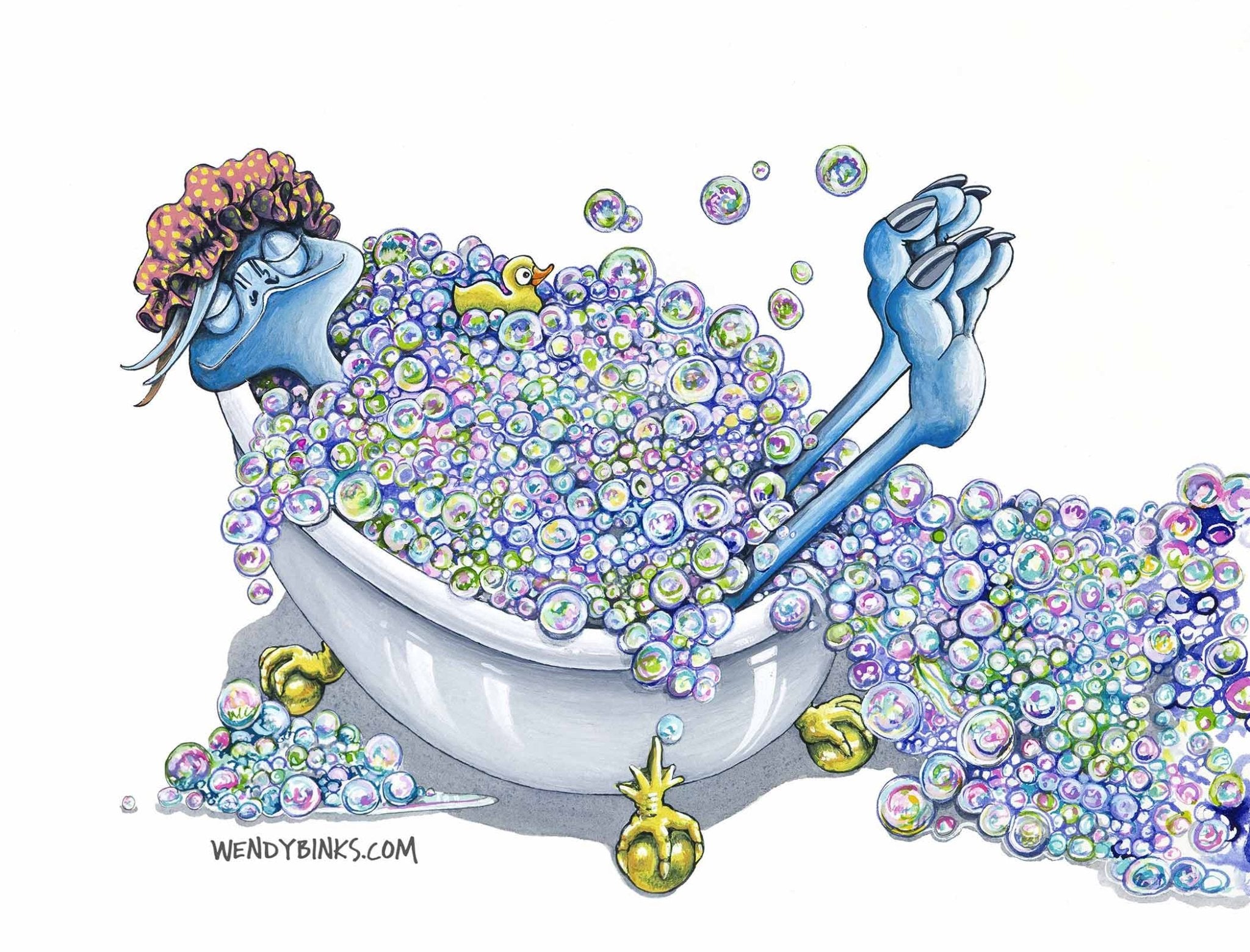 Bubbles - Canvas Print - Stunned Emu Designs by Wendy Binks