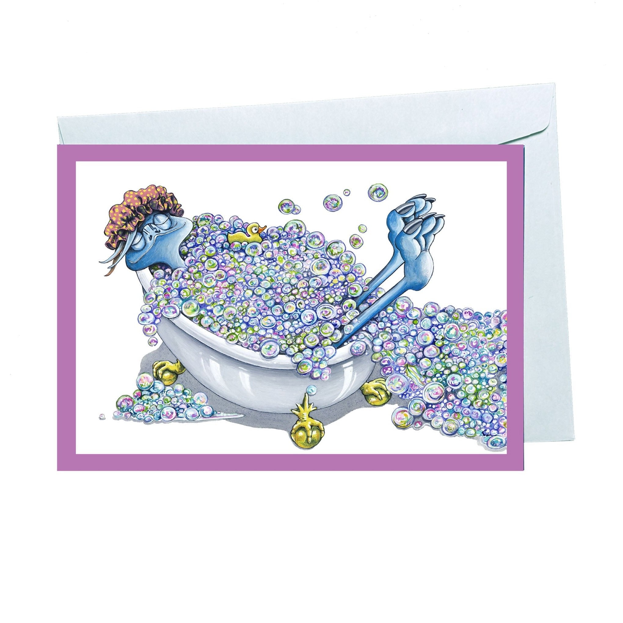 Bubbles – Greeting Card - Stunned Emu Designs by Wendy Binks