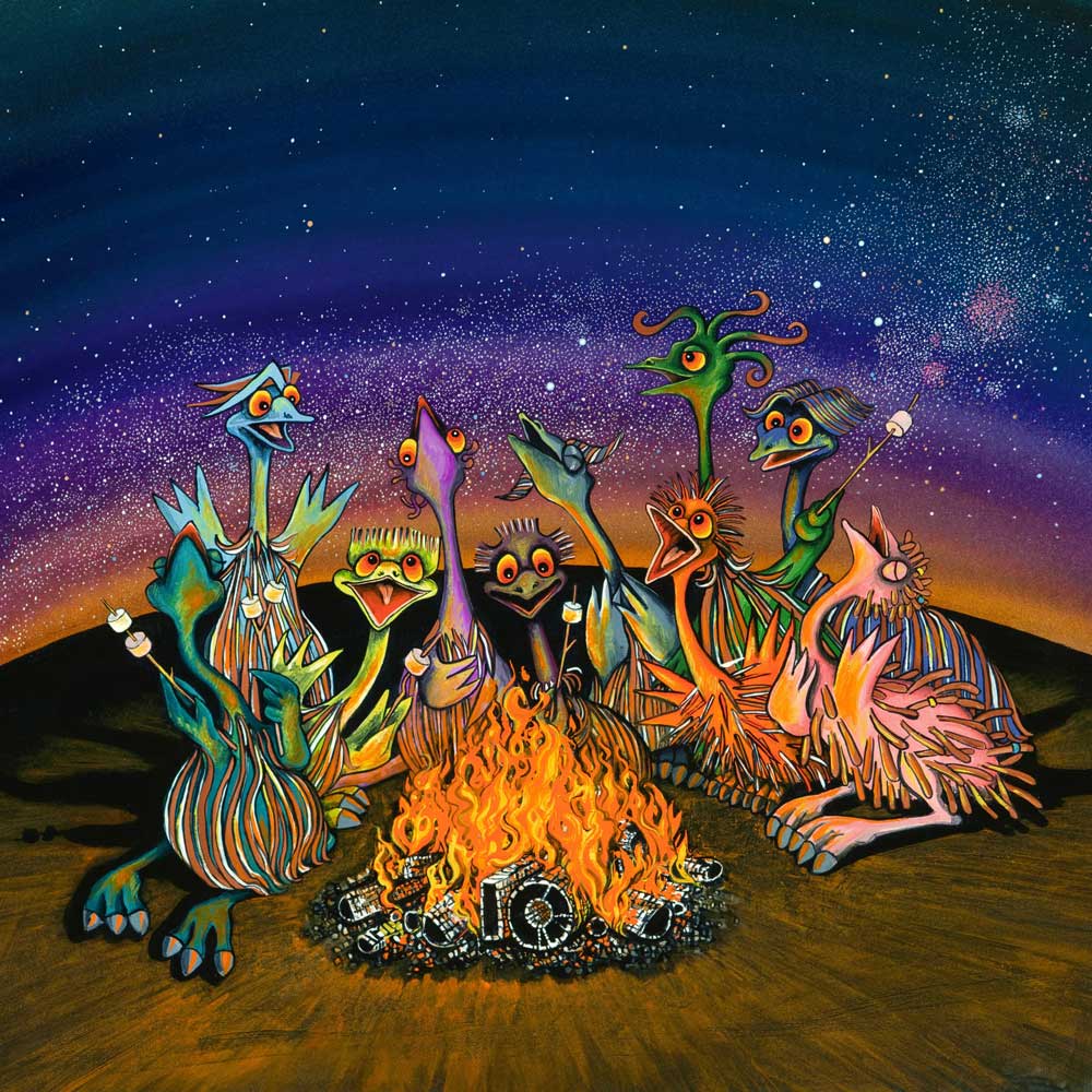 Campfire Singalong – Canvas Print - Stunned Emu Designs by Wendy Binks