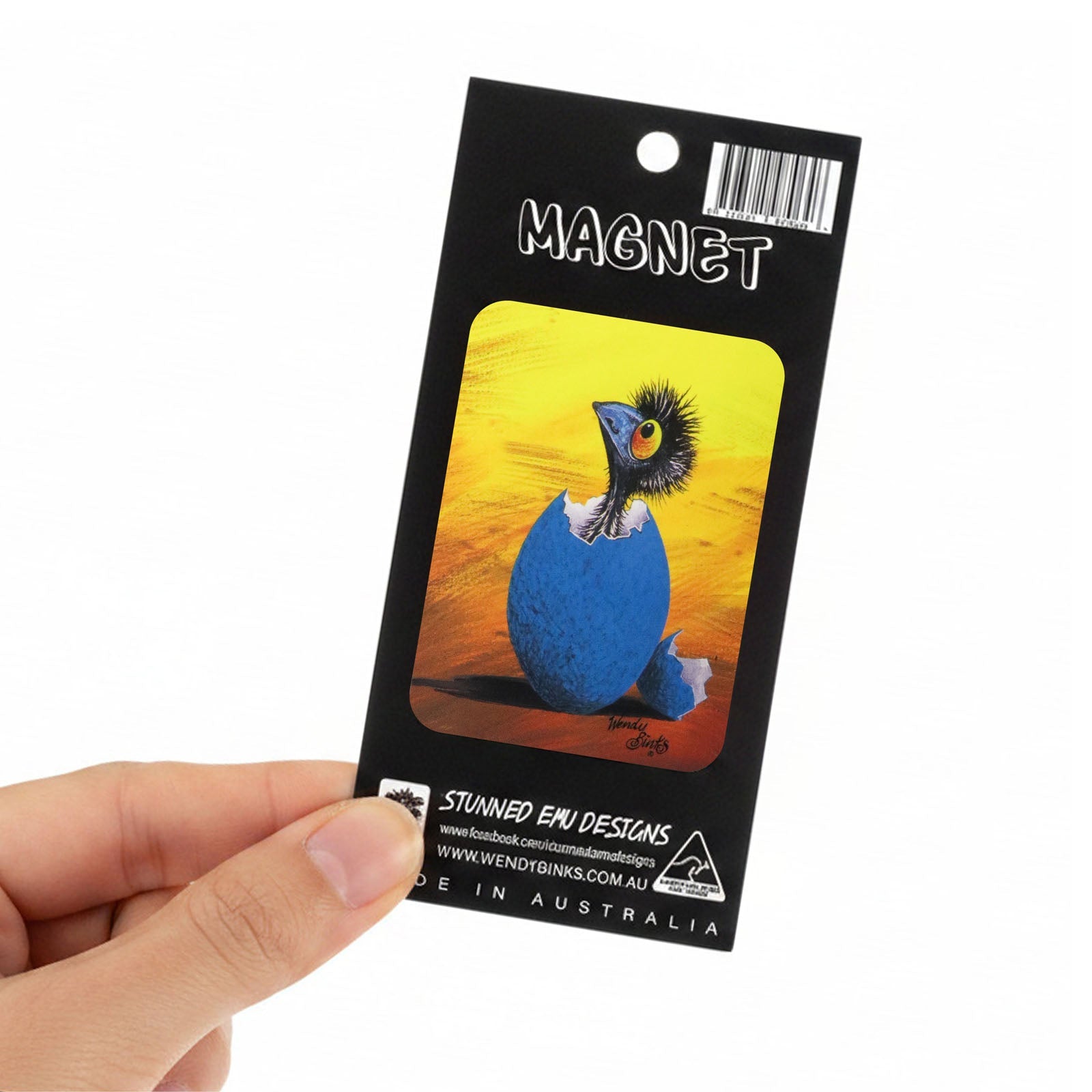 Chick & Egg – Small Magnet - Stunned Emu Designs by Wendy Binks