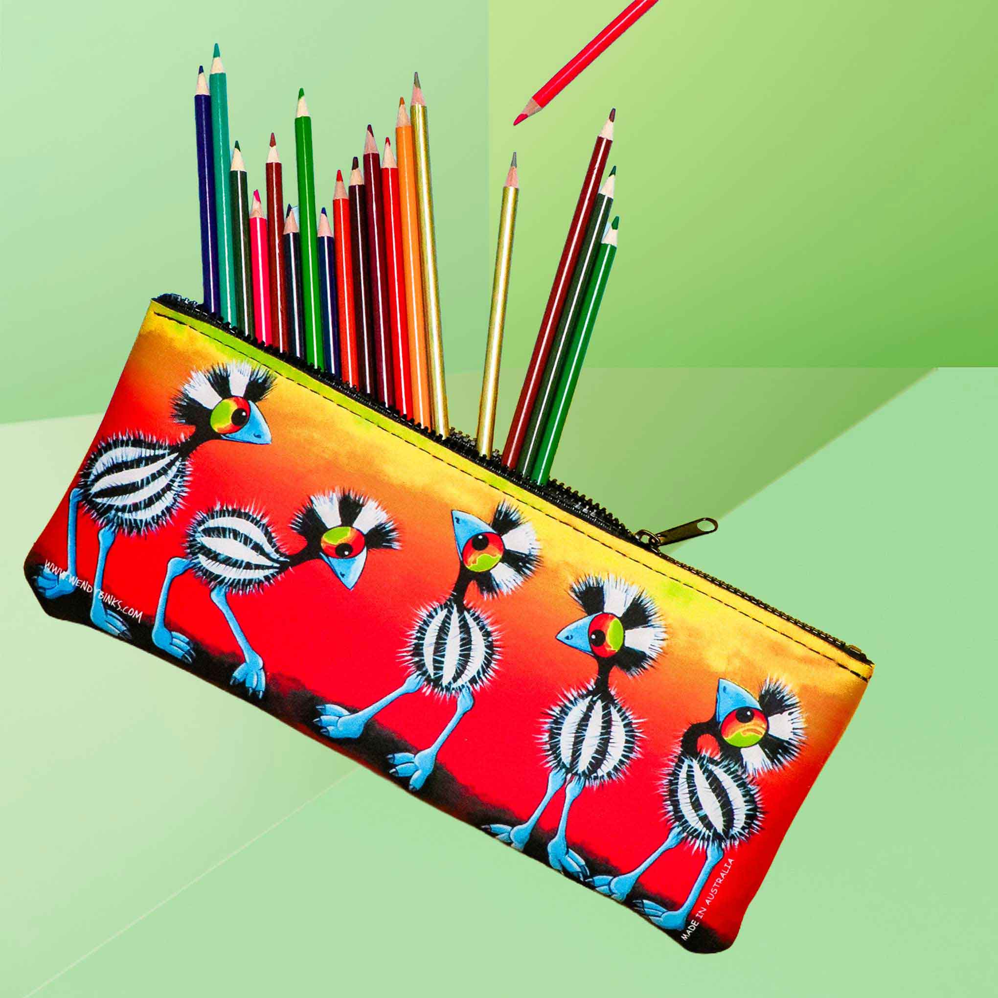 Chicks Galore – Pencil / Utility Case - Stunned Emu Designs by Wendy Binks