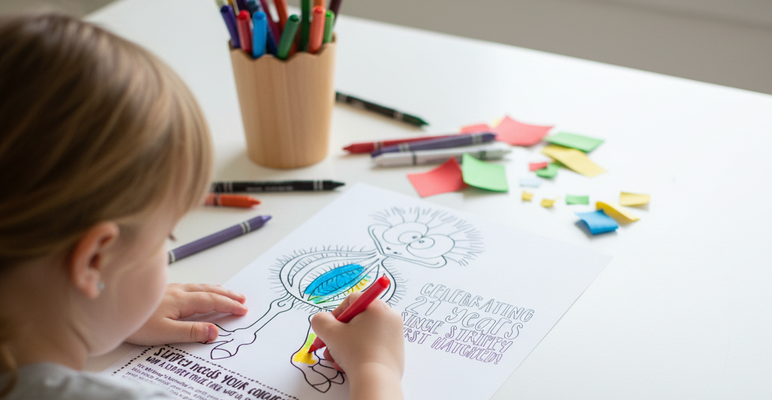 small child colouring in