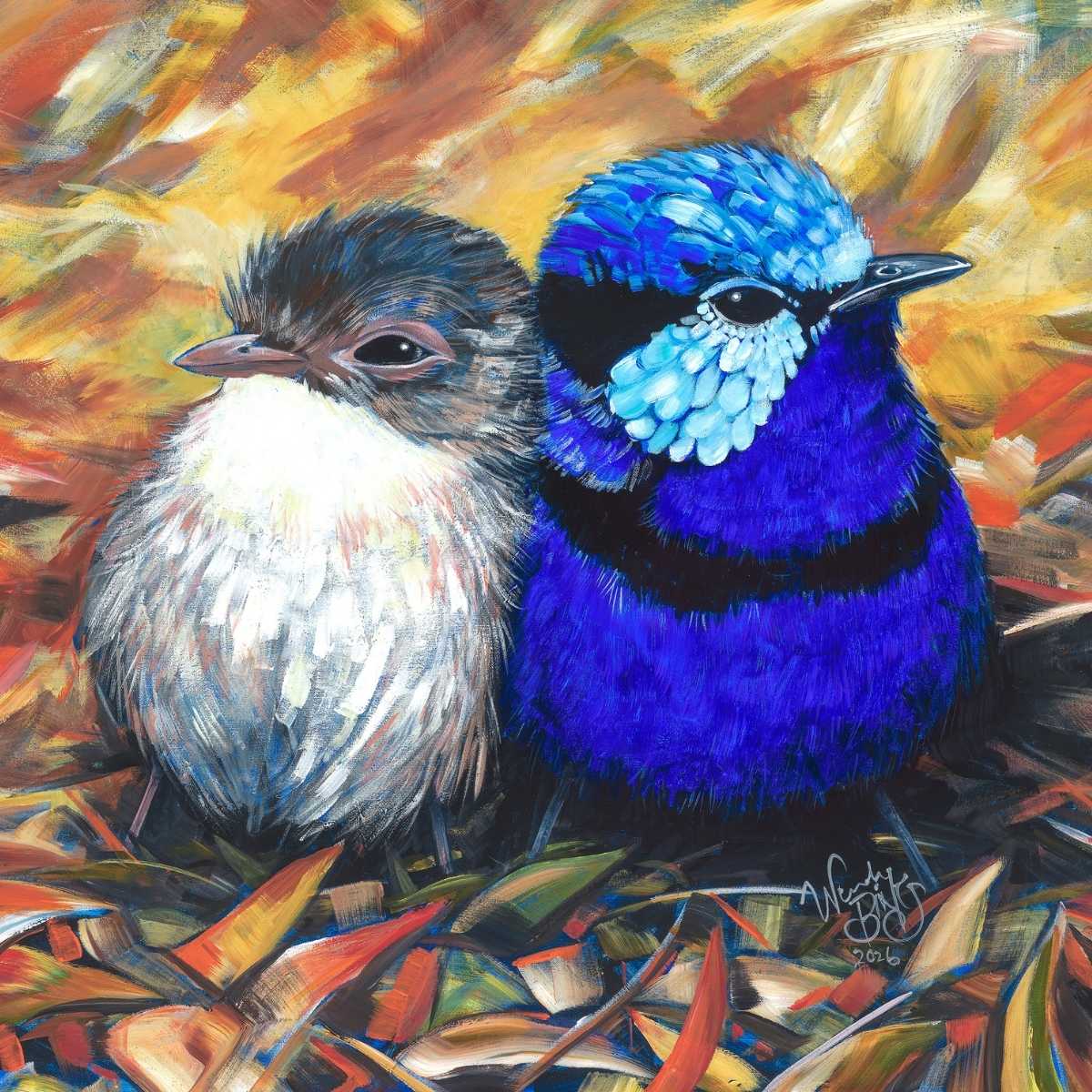 Dad's Shoulder – Canvas - Stunned Emu Designs by Wendy Binks