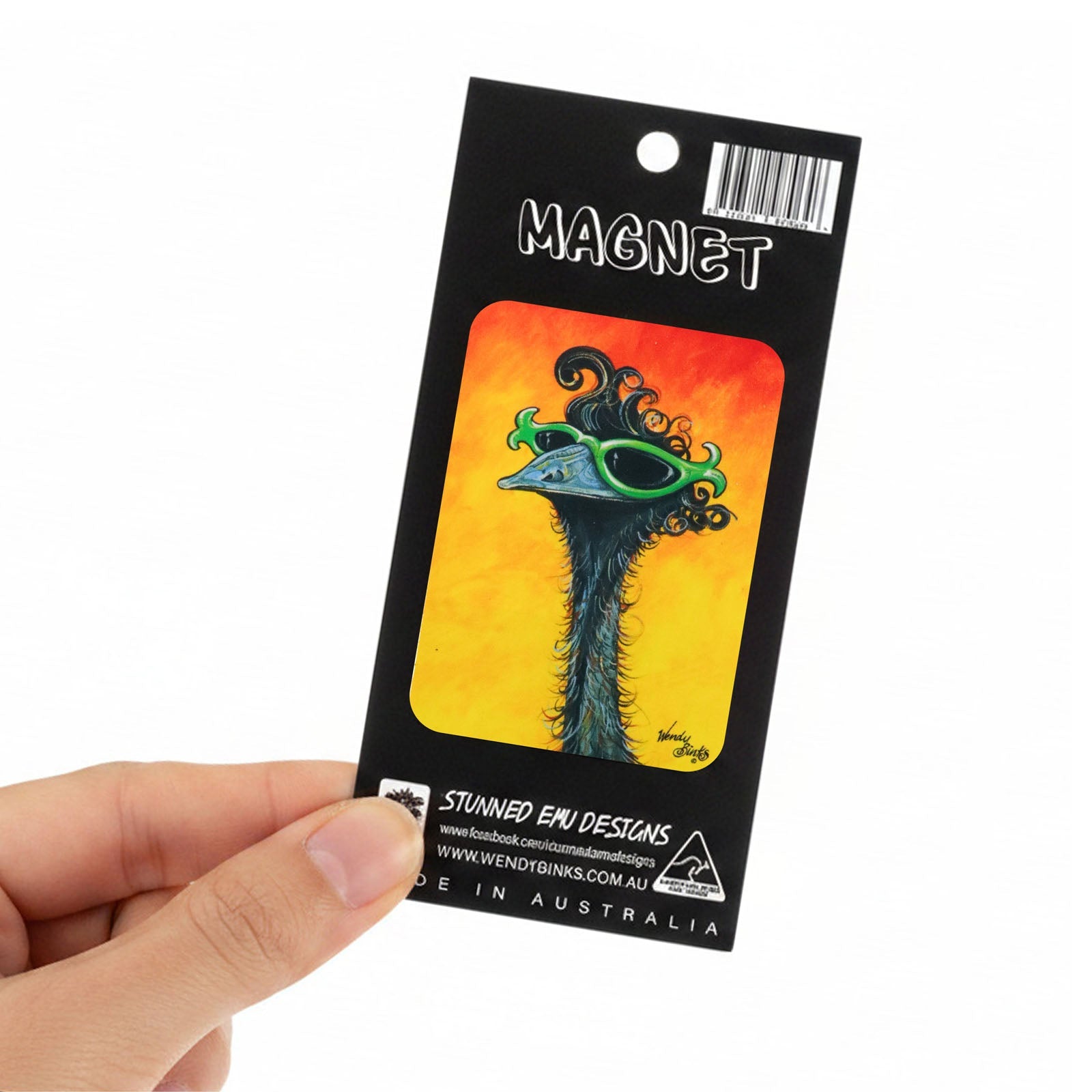 Edna – Small Magnet - Stunned Emu Designs by Wendy Binks