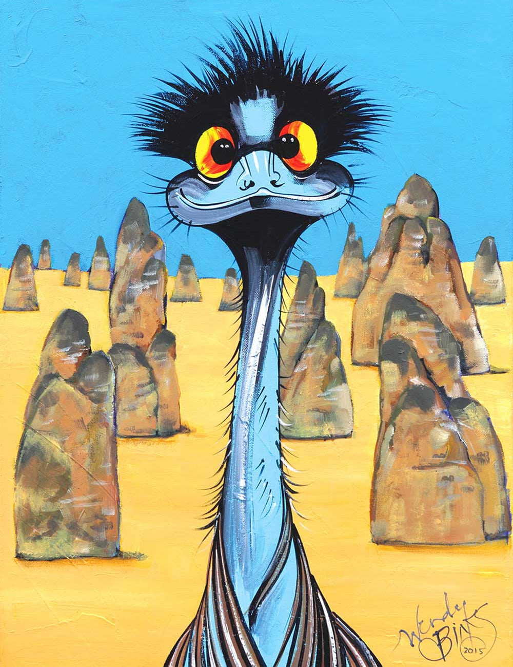Emu at the Pinnacles – Canvas Print - Stunned Emu Designs by Wendy Binks