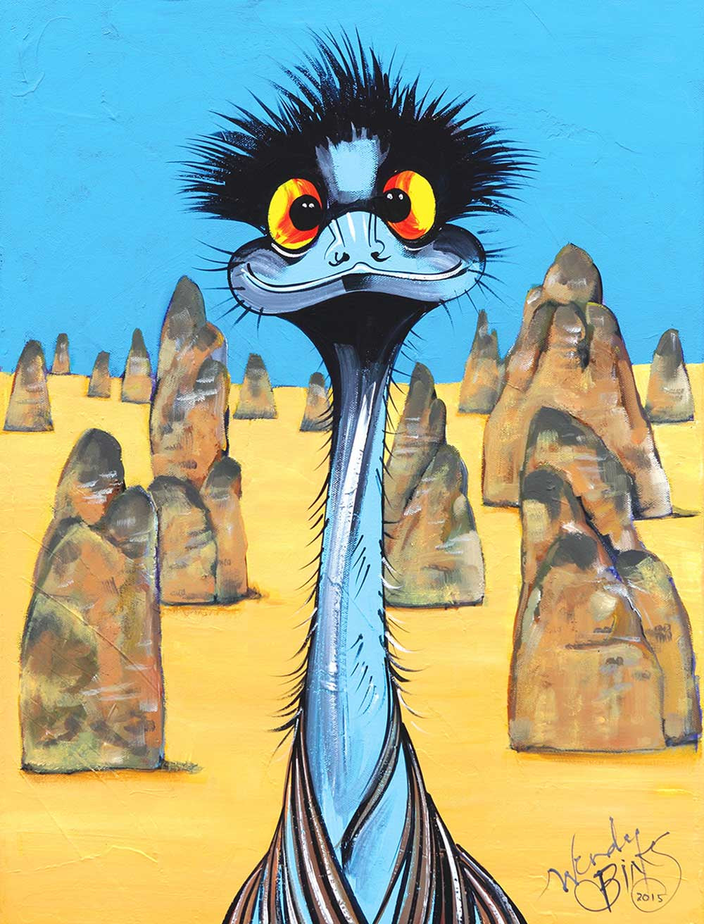 Emu at the Pinnacles – Canvas Print - Stunned Emu Designs by Wendy Binks