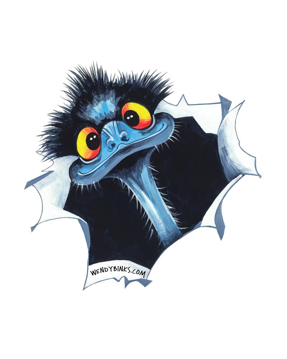 Emu Busting Out – Decal - Stunned Emu Designs by Wendy Binks