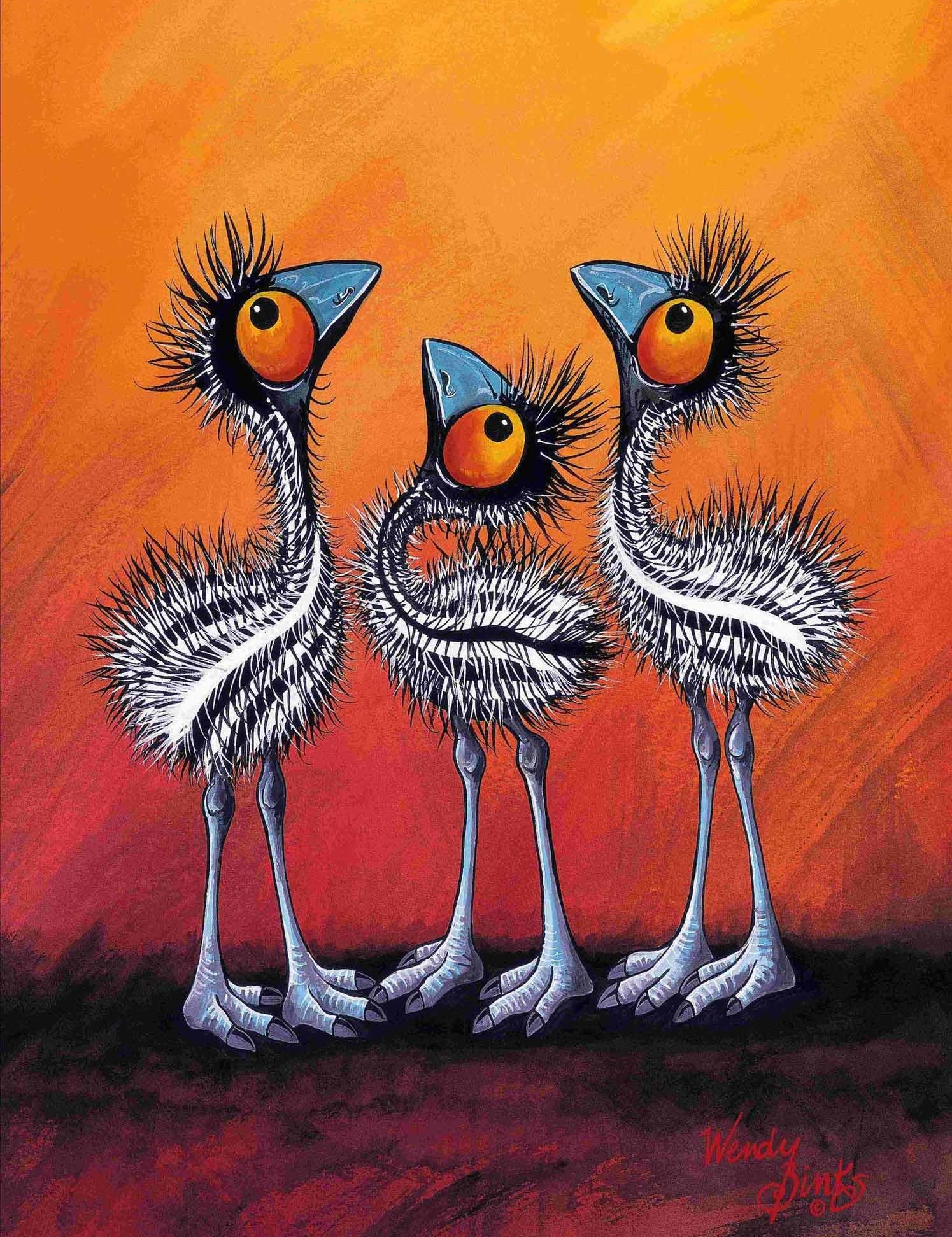 Emu Chicks – Canvas Print - Stunned Emu Designs by Wendy Binks