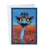 Emu with Akubra – Greeting Card
