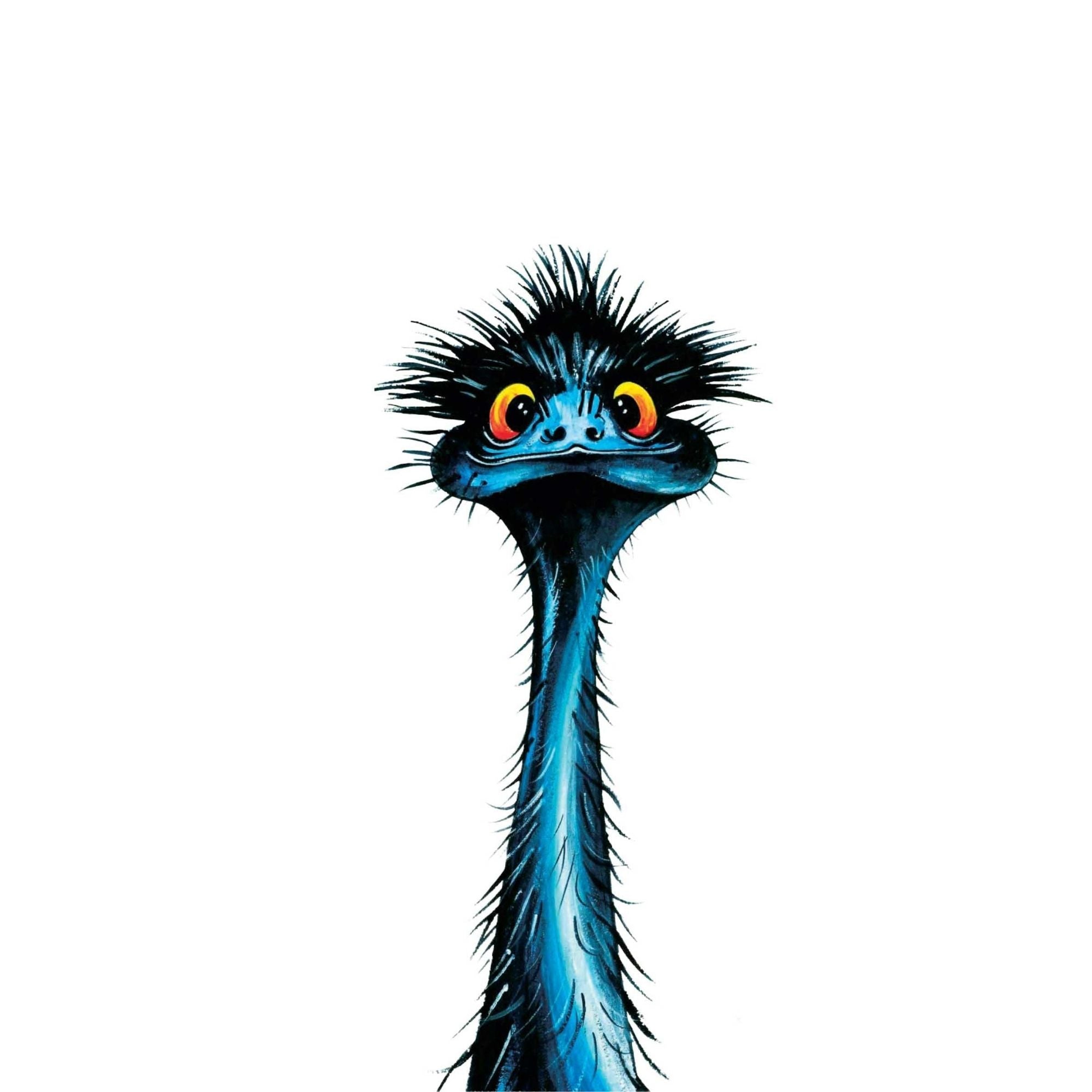 Emu with Attitude – Decal - Stunned Emu Designs by Wendy Binks