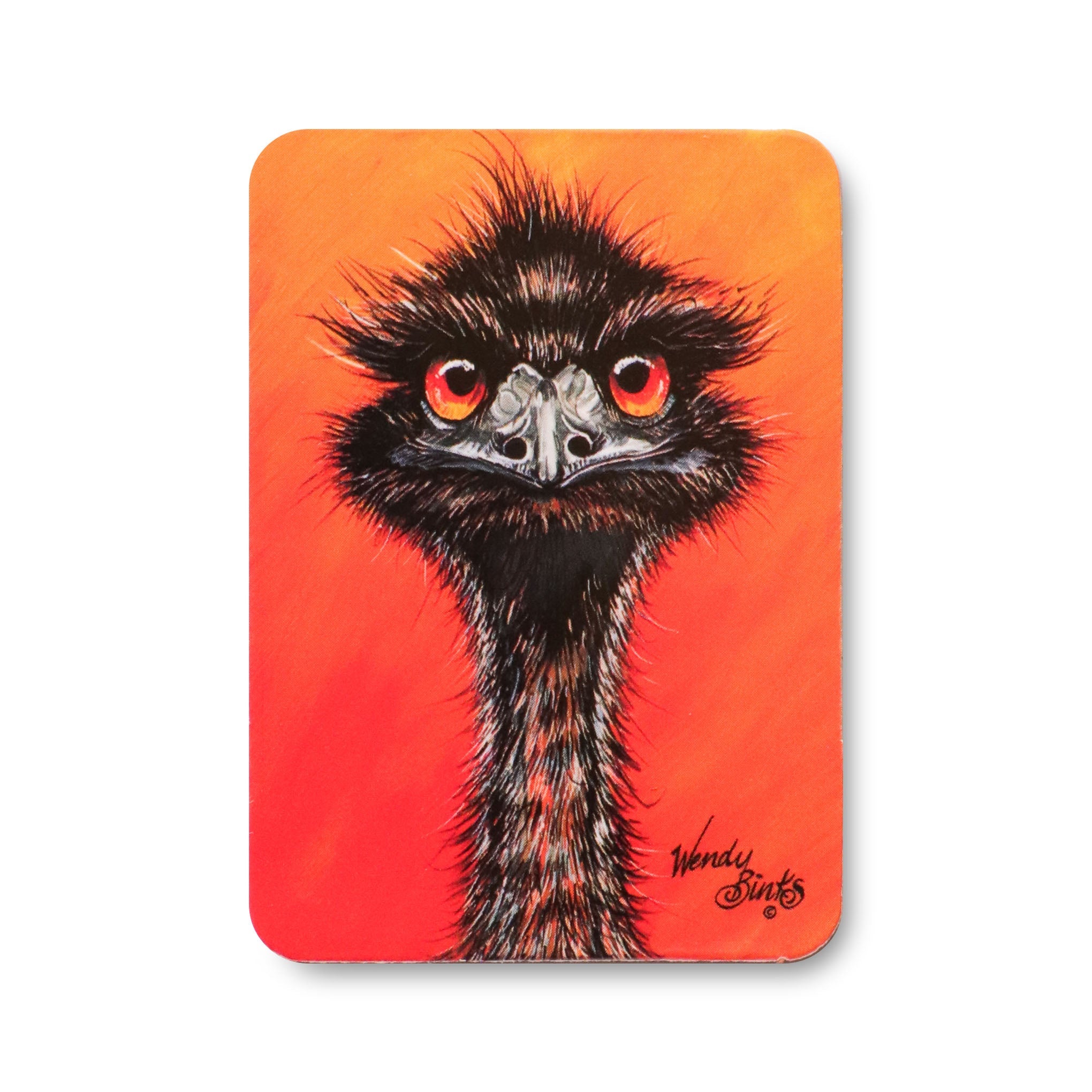 Emu with Attitude – Magnet - Stunned Emu Designs by Wendy Binks