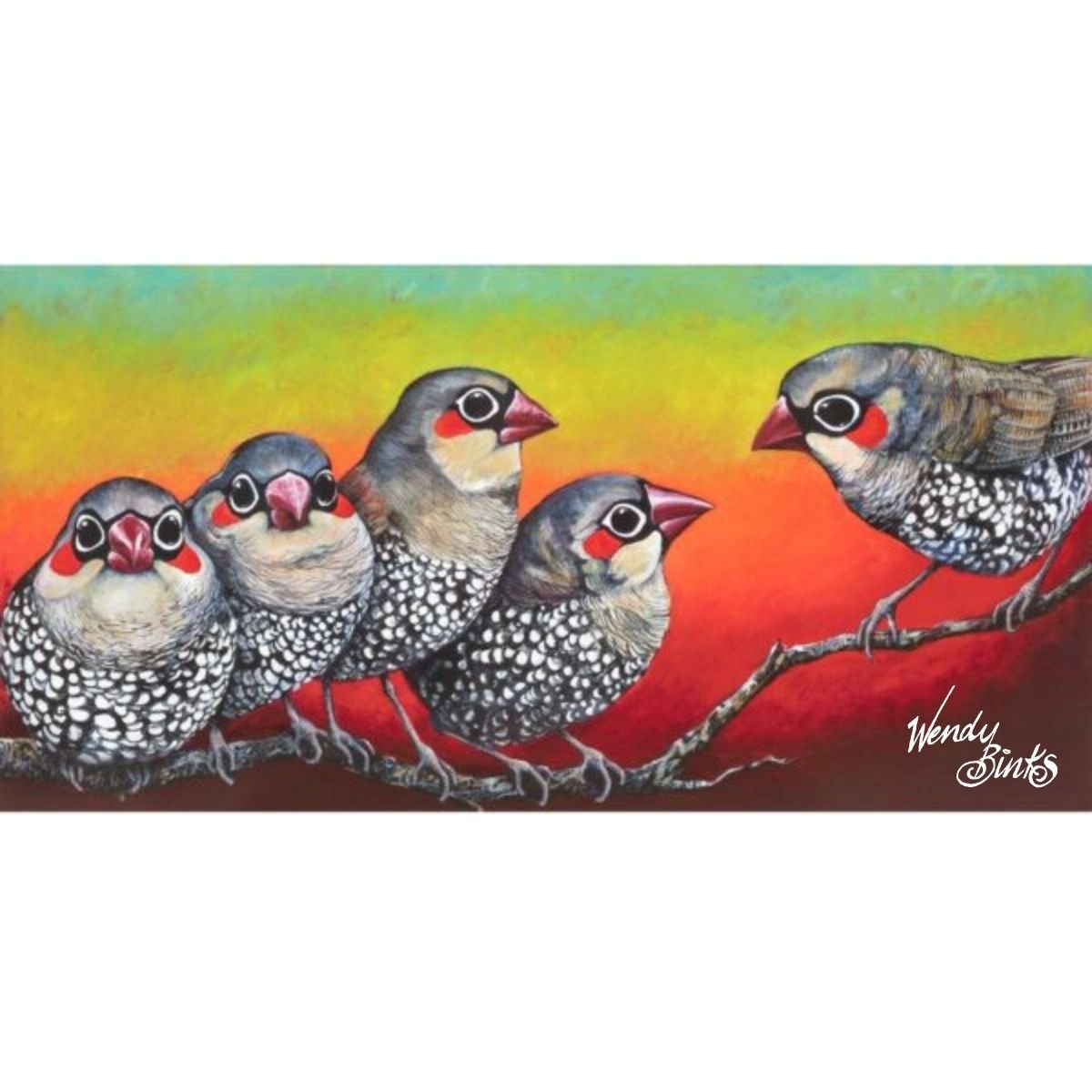 Fire Birds – Original - Stunned Emu Designs by Wendy Binks