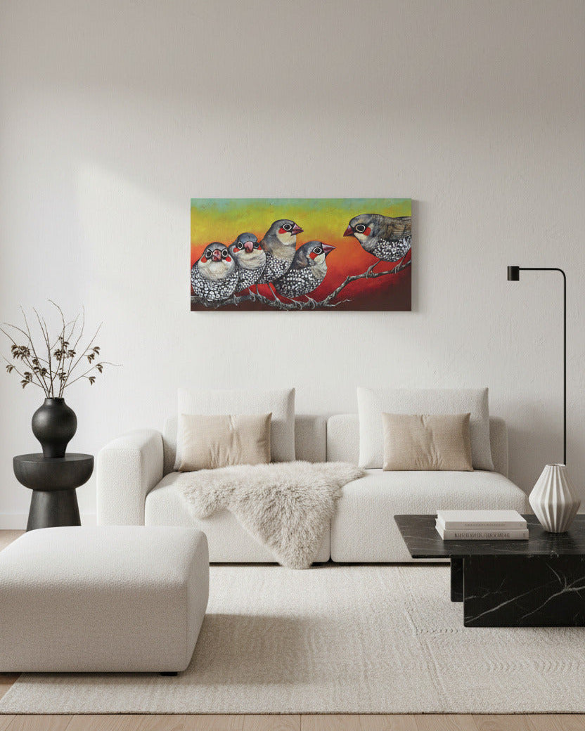 Fire Birds – Original - Stunned Emu Designs by Wendy Binks