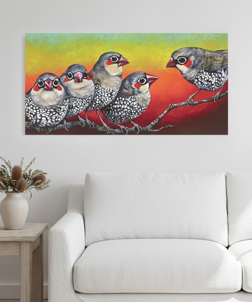 Fire Birds – Original - Stunned Emu Designs by Wendy Binks