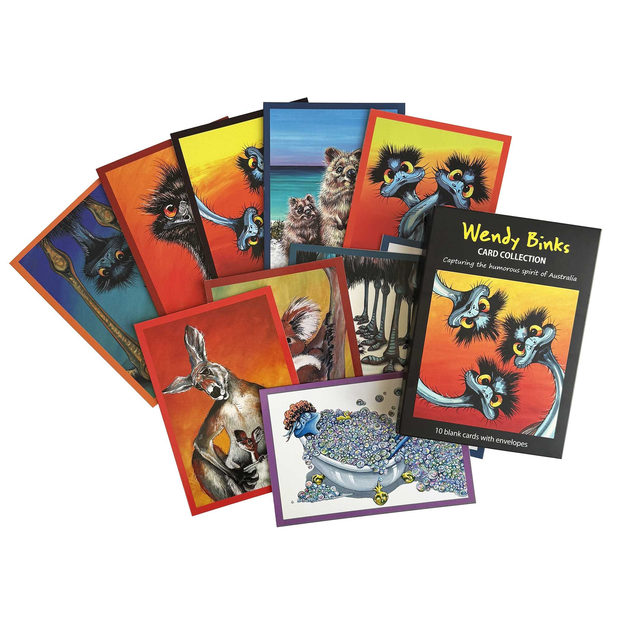 Greeting Cards – Box Set - Stunned Emu Designs by Wendy Binks