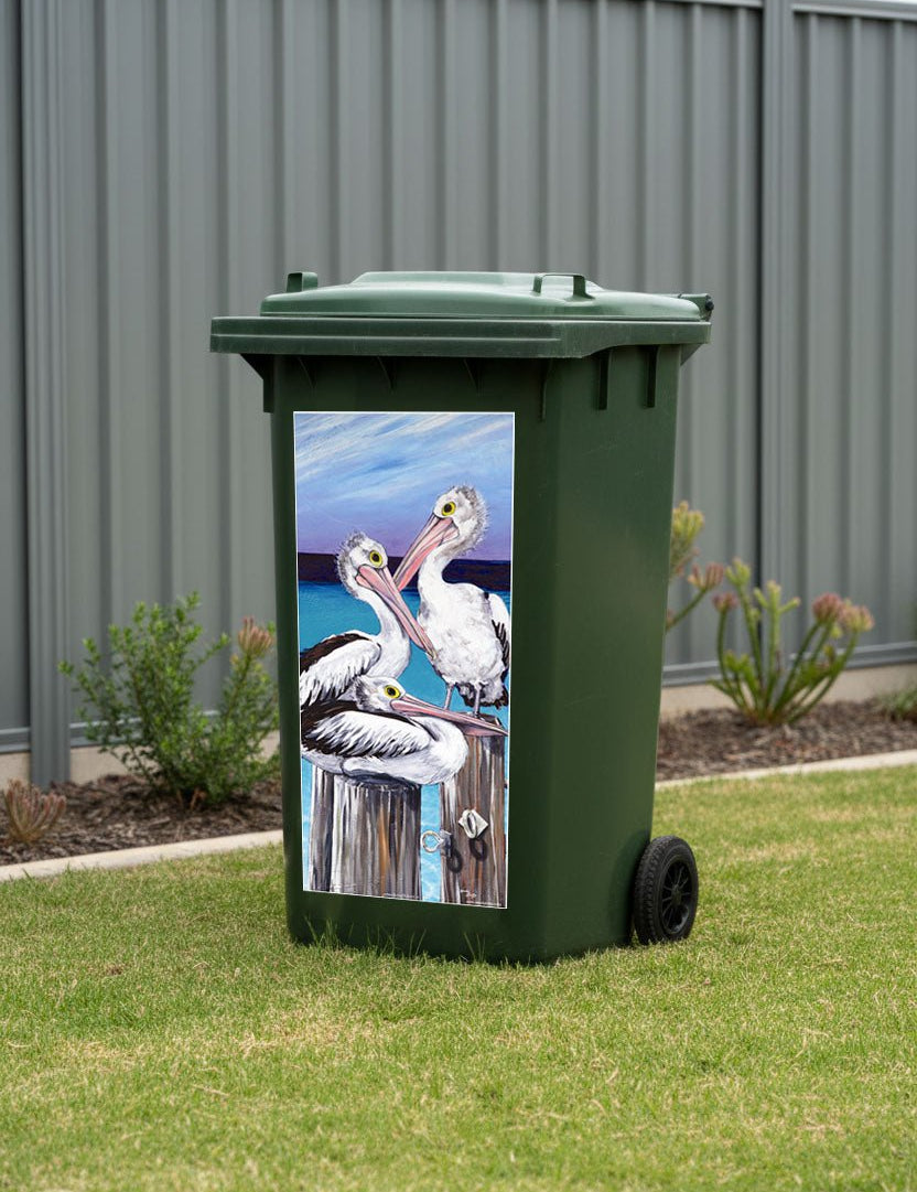 Grumpy Old Men – Bin Sticker - Stunned Emu Designs by Wendy Binks