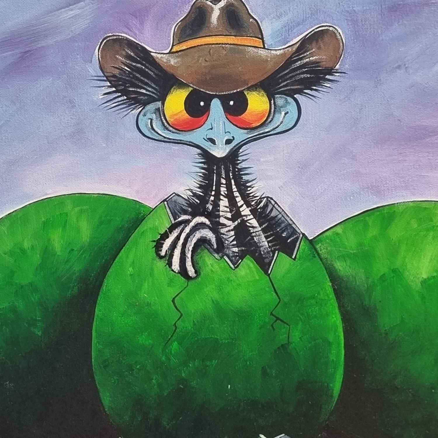 Hatched and Ready – Original - Stunned Emu Designs by Wendy Binks