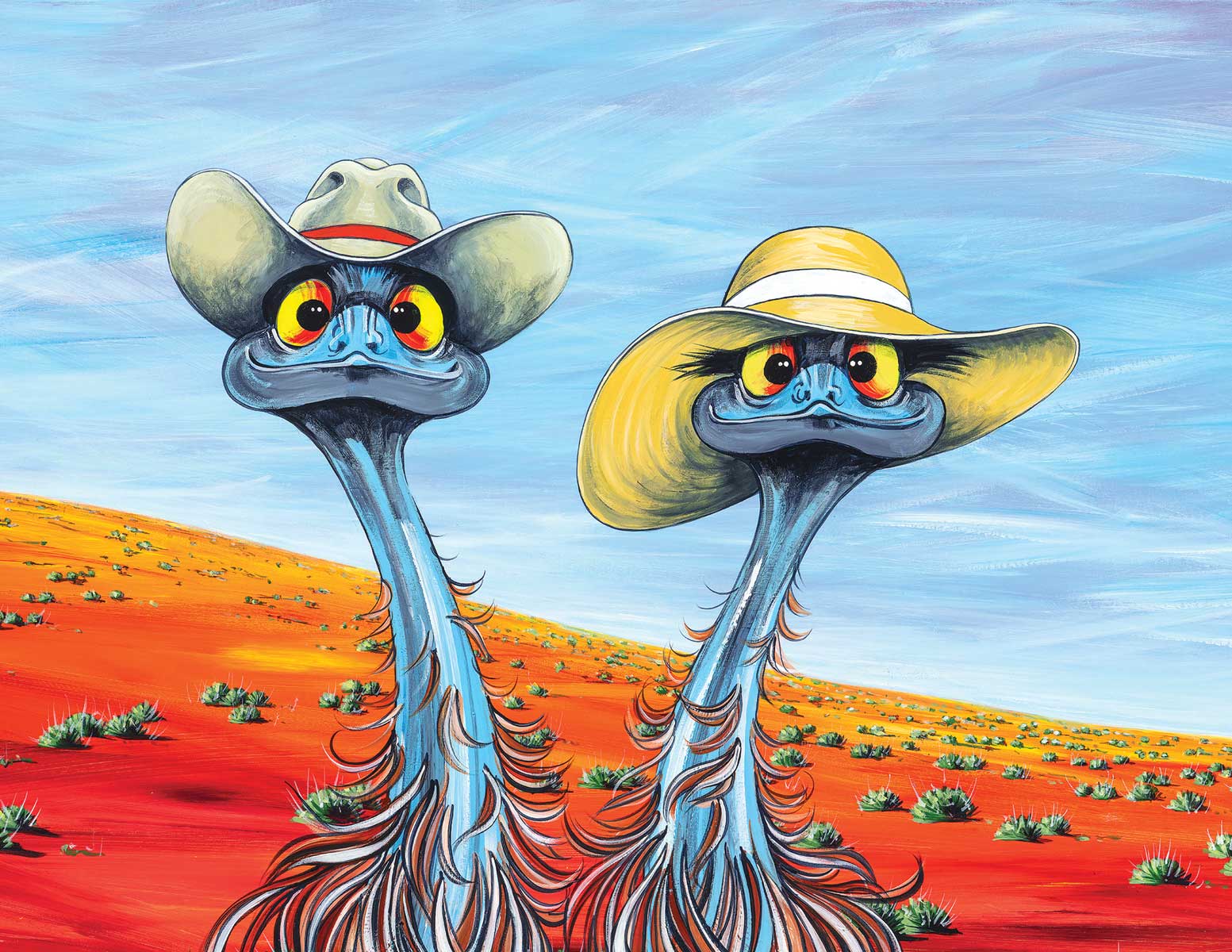 Hats in the Desert – Canvas Print - Stunned Emu Designs by Wendy Binks