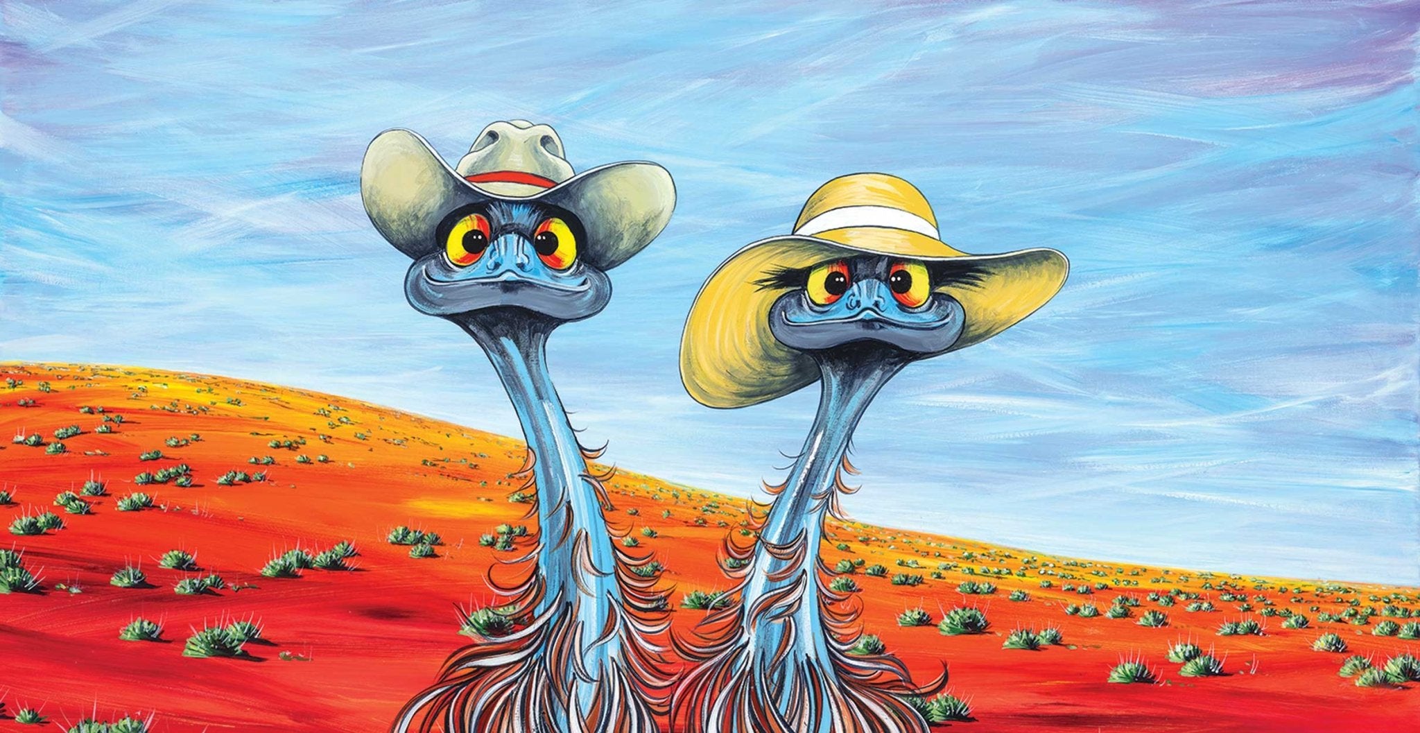 Hats in the Desert – Canvas Print - Stunned Emu Designs by Wendy Binks