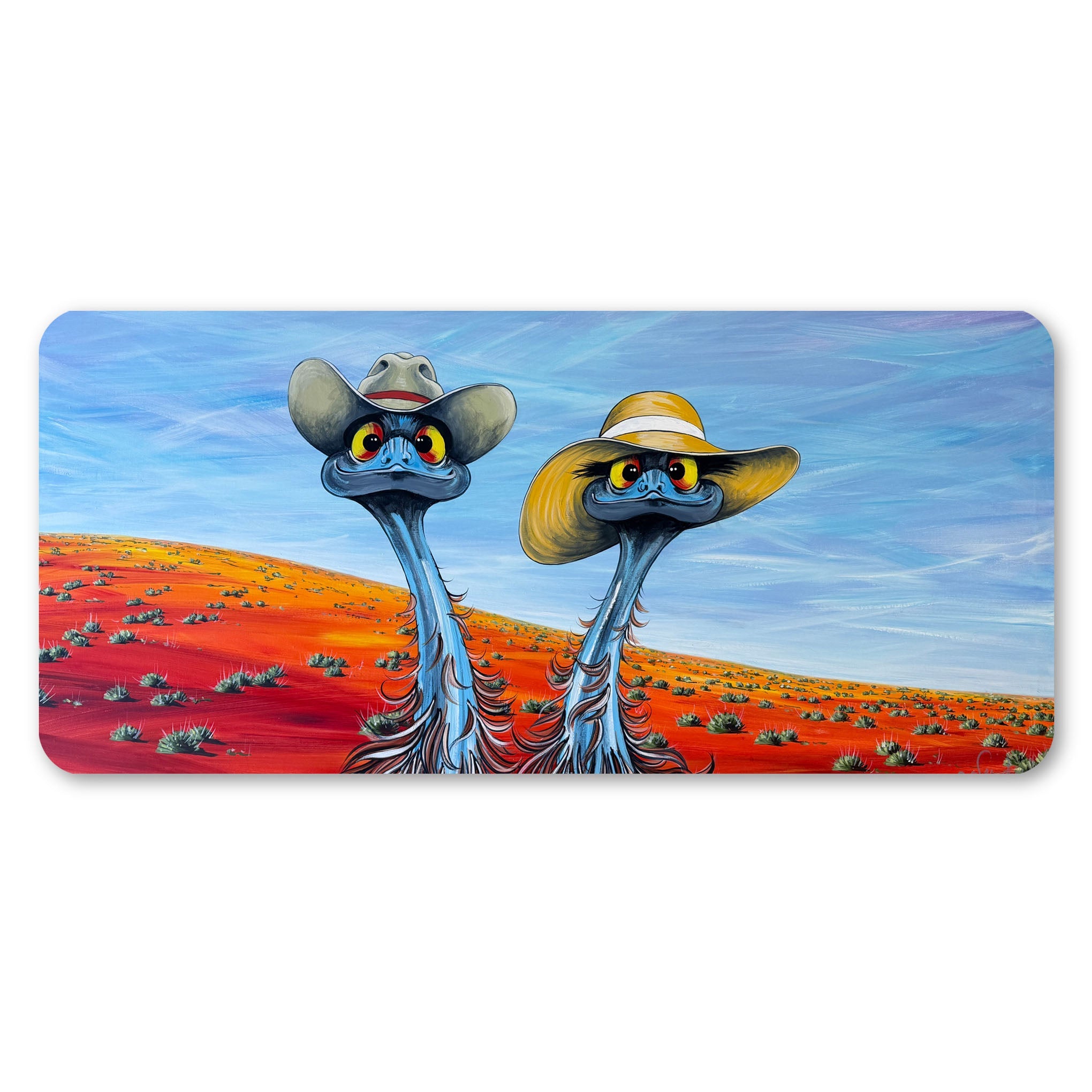 Hats in the Desert – Large Magnet - Stunned Emu Designs by Wendy Binks