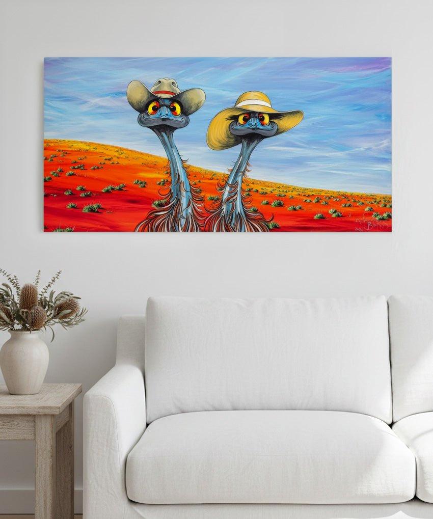 Hats in the Desert – Original - Stunned Emu Designs by Wendy Binks