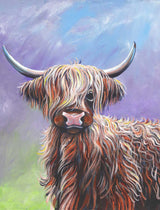 Highland Cow Greener Grass - Canvas Print