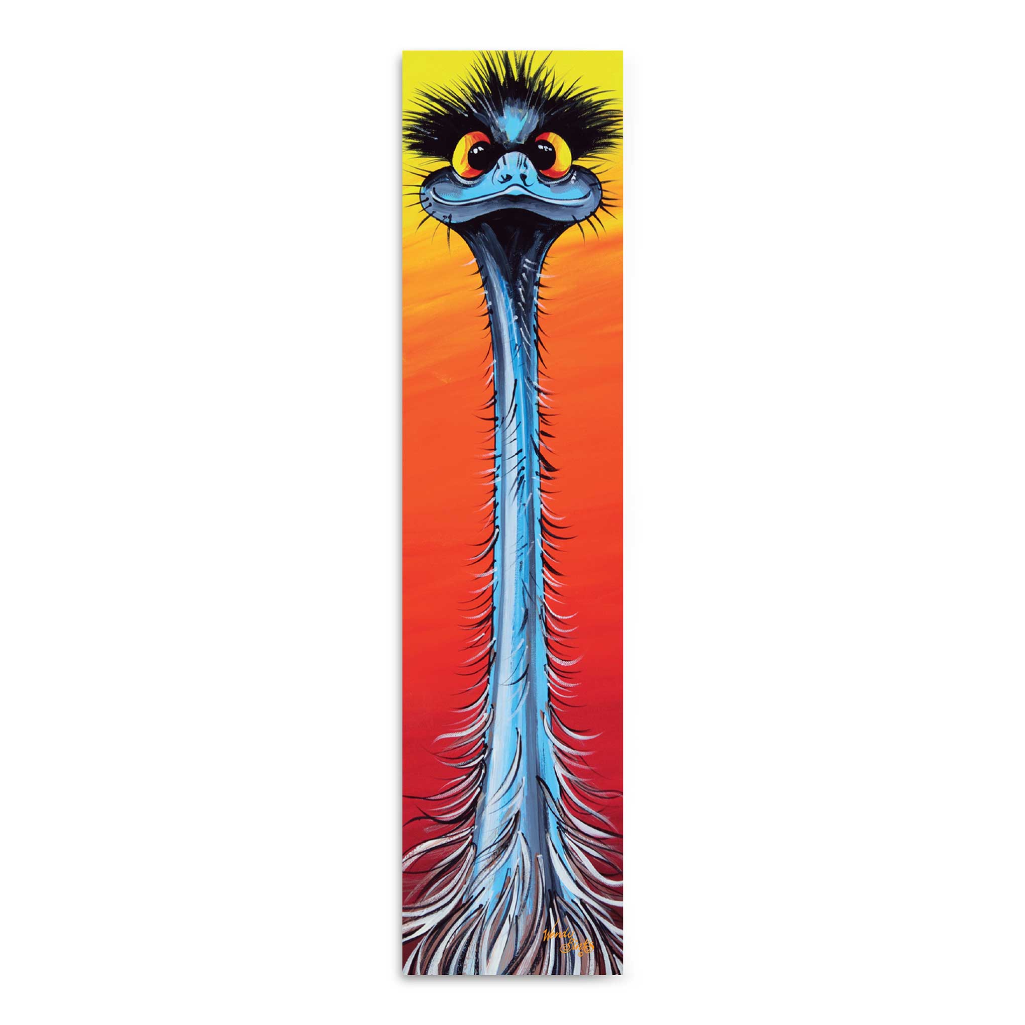 Irascible Ratite – Bookmark - Stunned Emu Designs by Wendy Binks