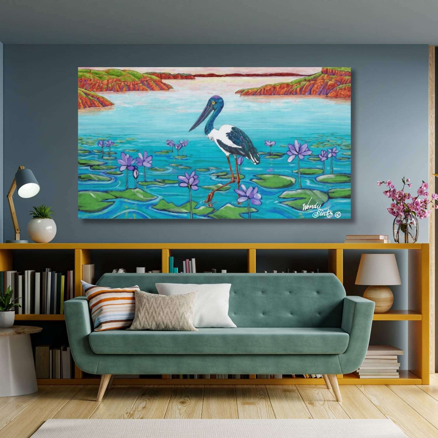 Jabiru – Original - Stunned Emu Designs by Wendy Binks