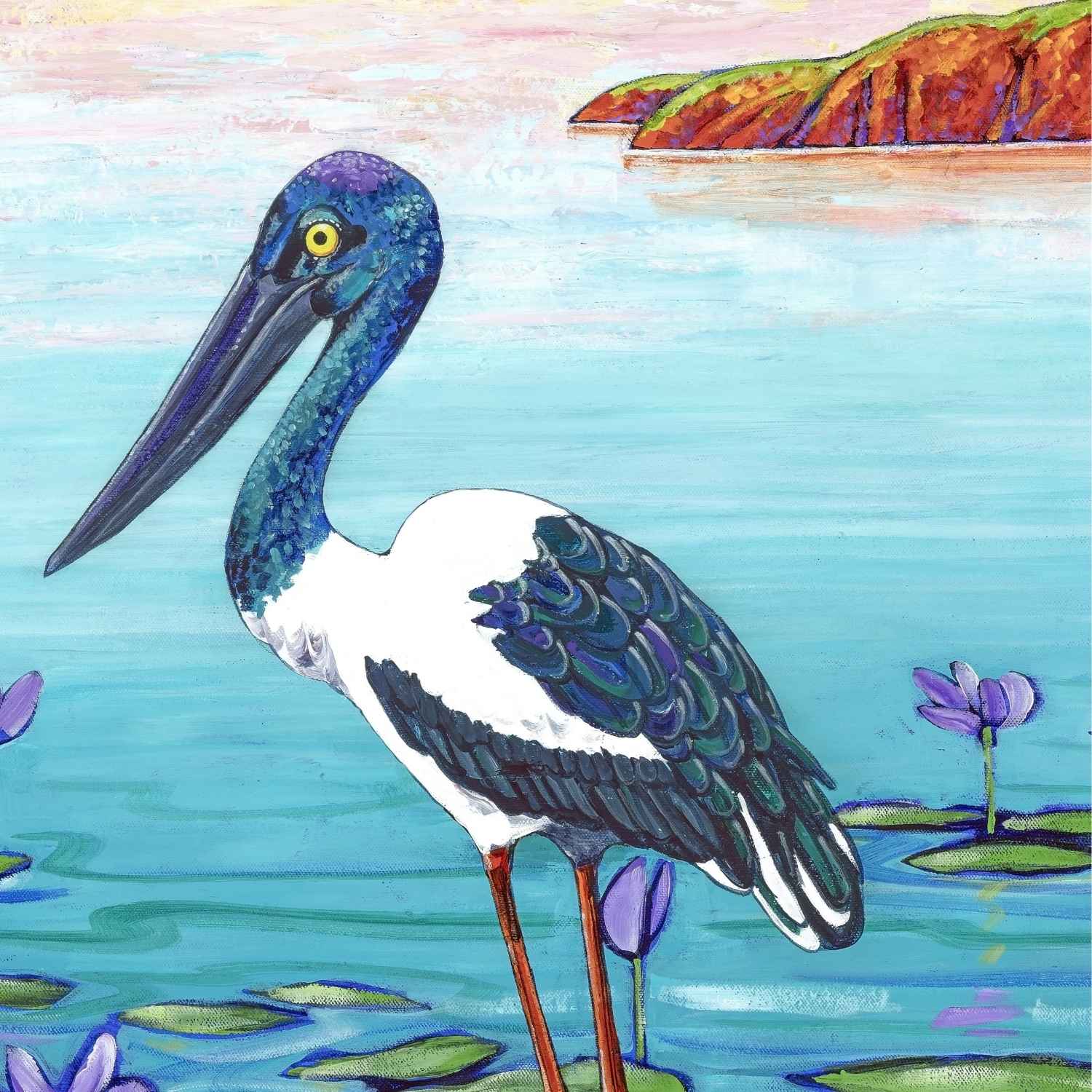 Jabiru – Original - Stunned Emu Designs by Wendy Binks