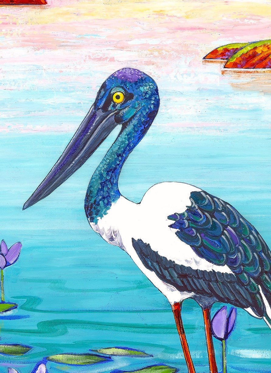 Jabiru – Original - Stunned Emu Designs by Wendy Binks