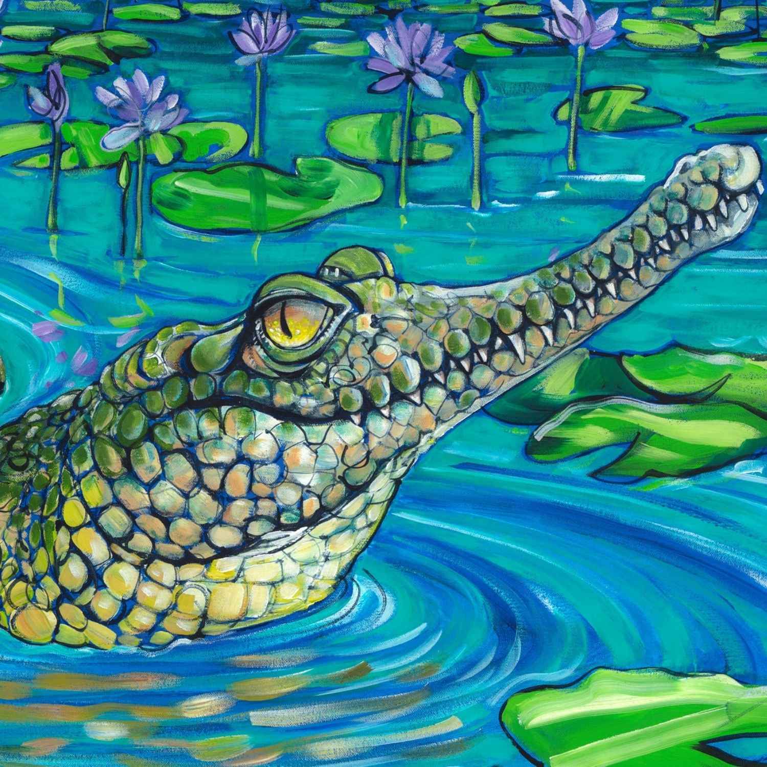 Johnno's Lagoon – Original - Stunned Emu Designs by Wendy Binks