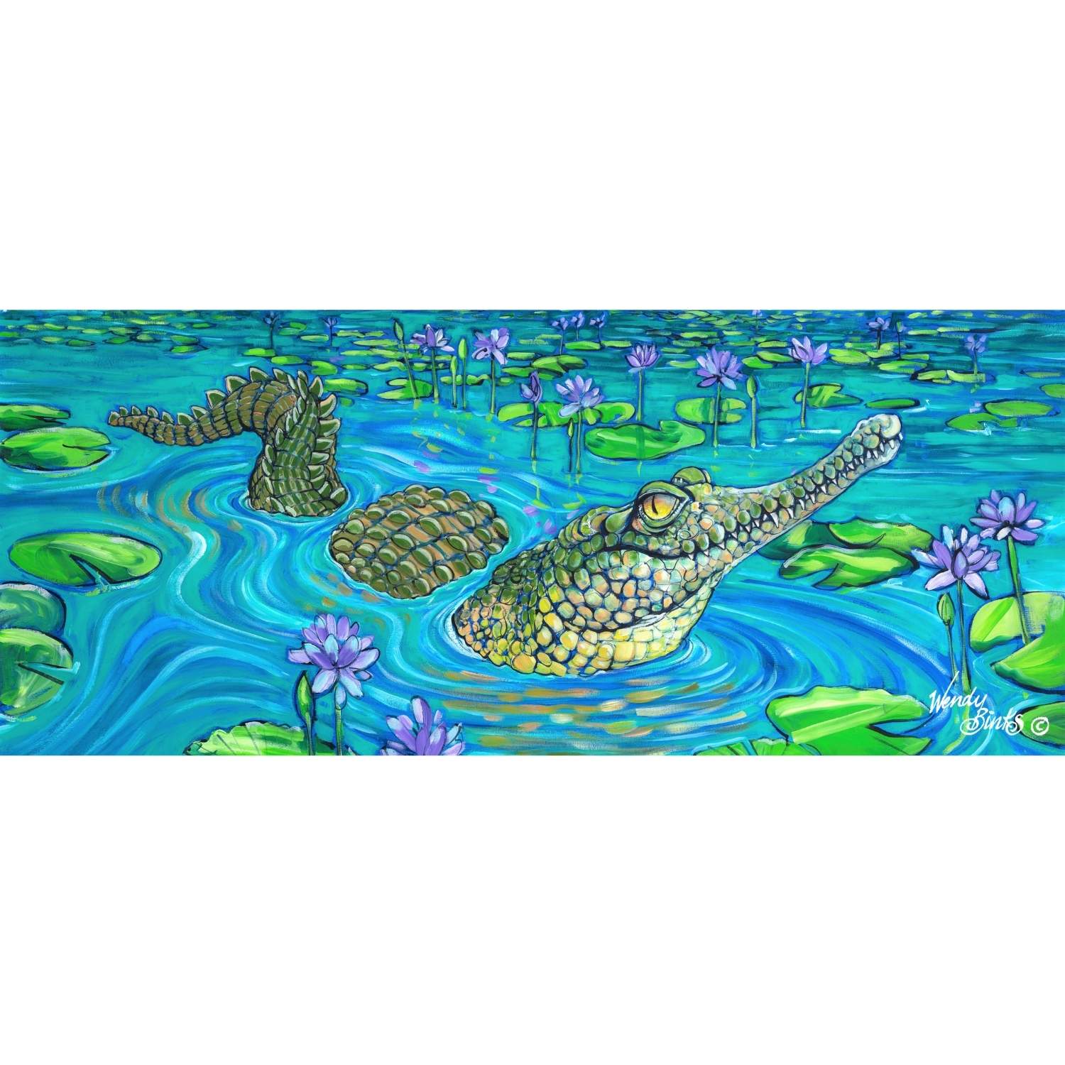 Johnno's Lagoon – Original - Stunned Emu Designs by Wendy Binks