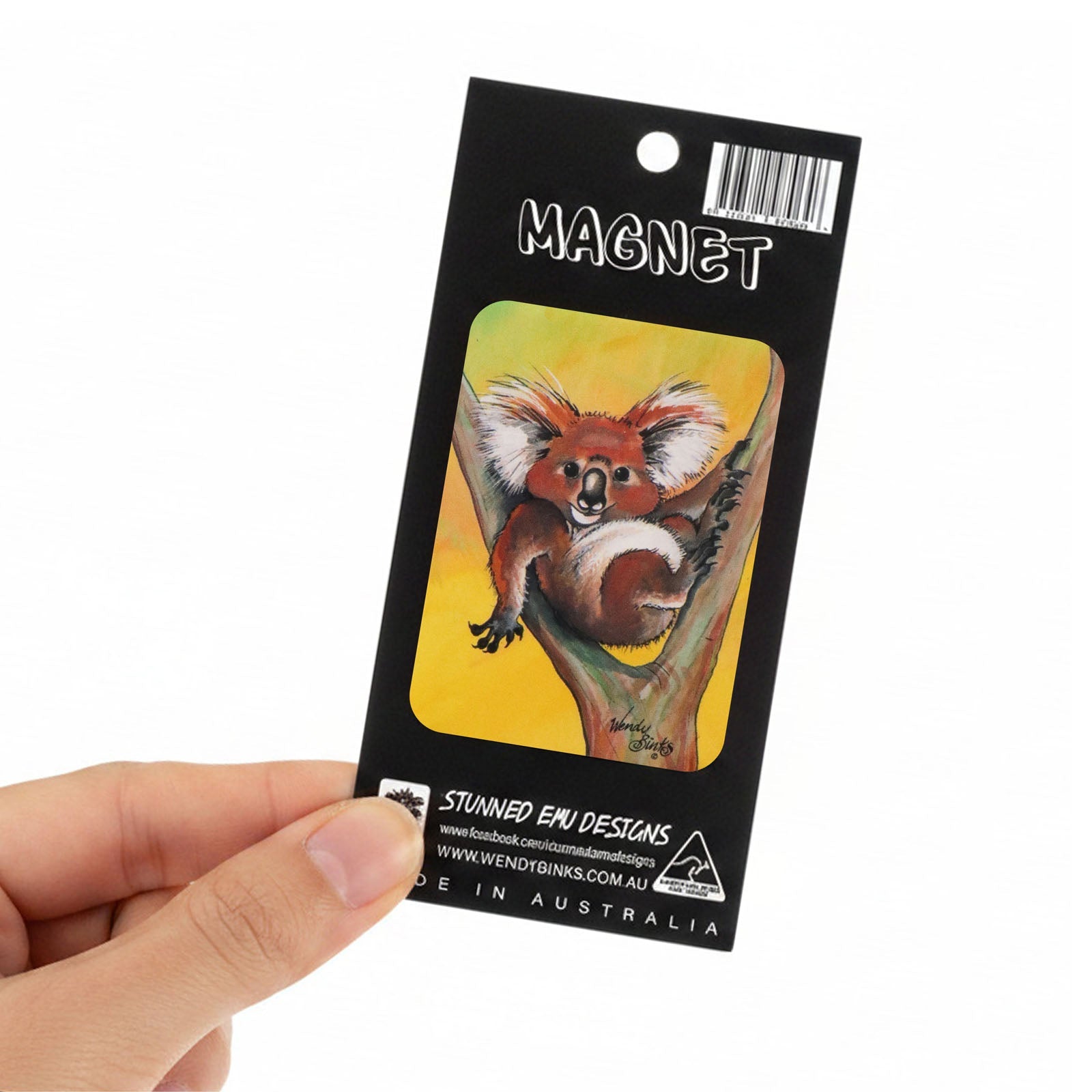 Koala Chill – Small Magnet - Stunned Emu Designs by Wendy Binks