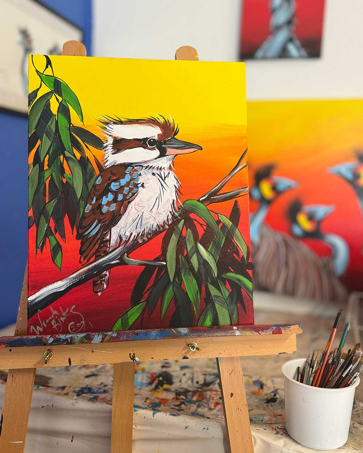 Kookaburra painting workshop – Sat 5 Sep - Stunned Emu Designs by Wendy Binks