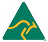 Green triangle with yellow line logo. Made in Australia registered brand.