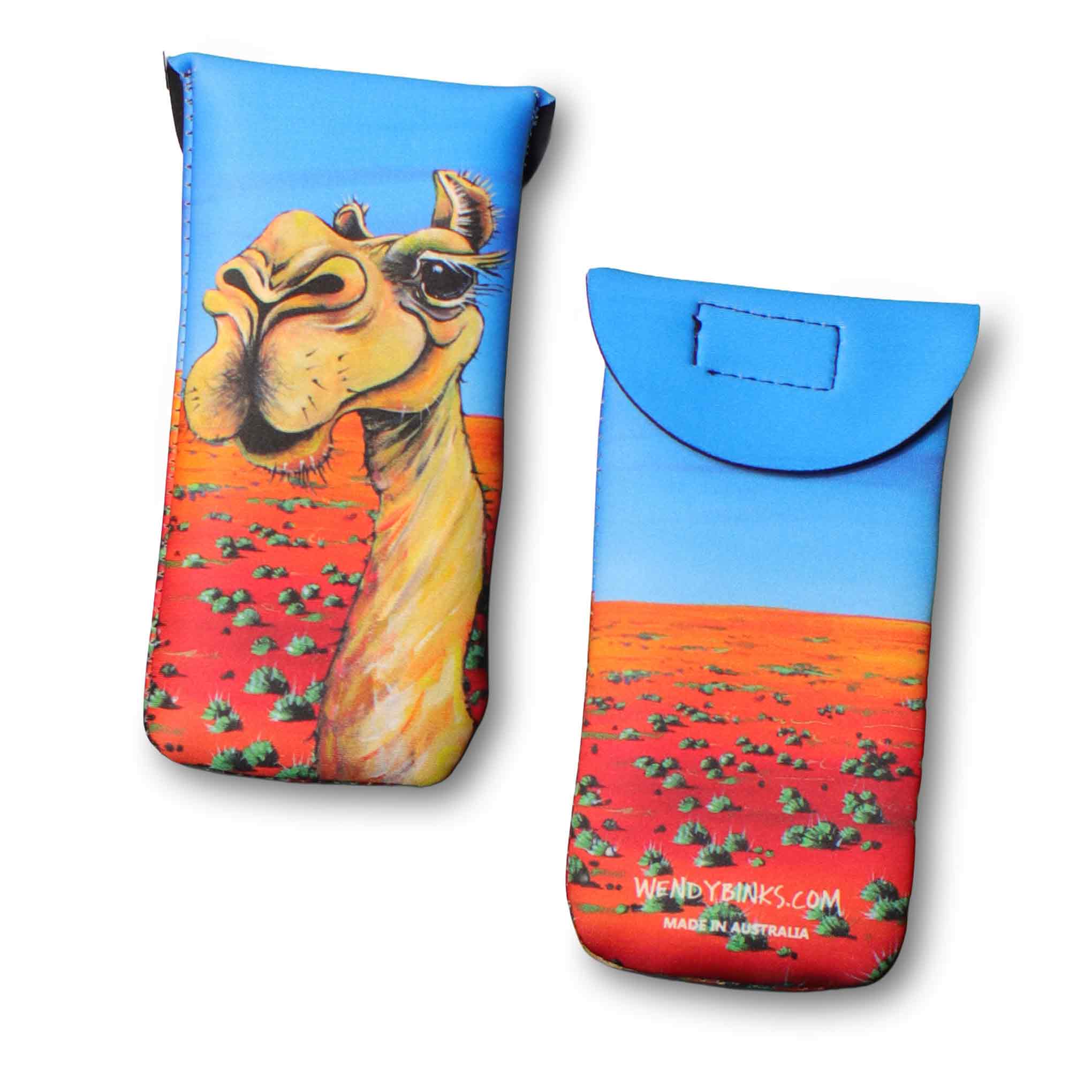 Outback Camel – Sunglasses Case - Stunned Emu Designs by Wendy Binks