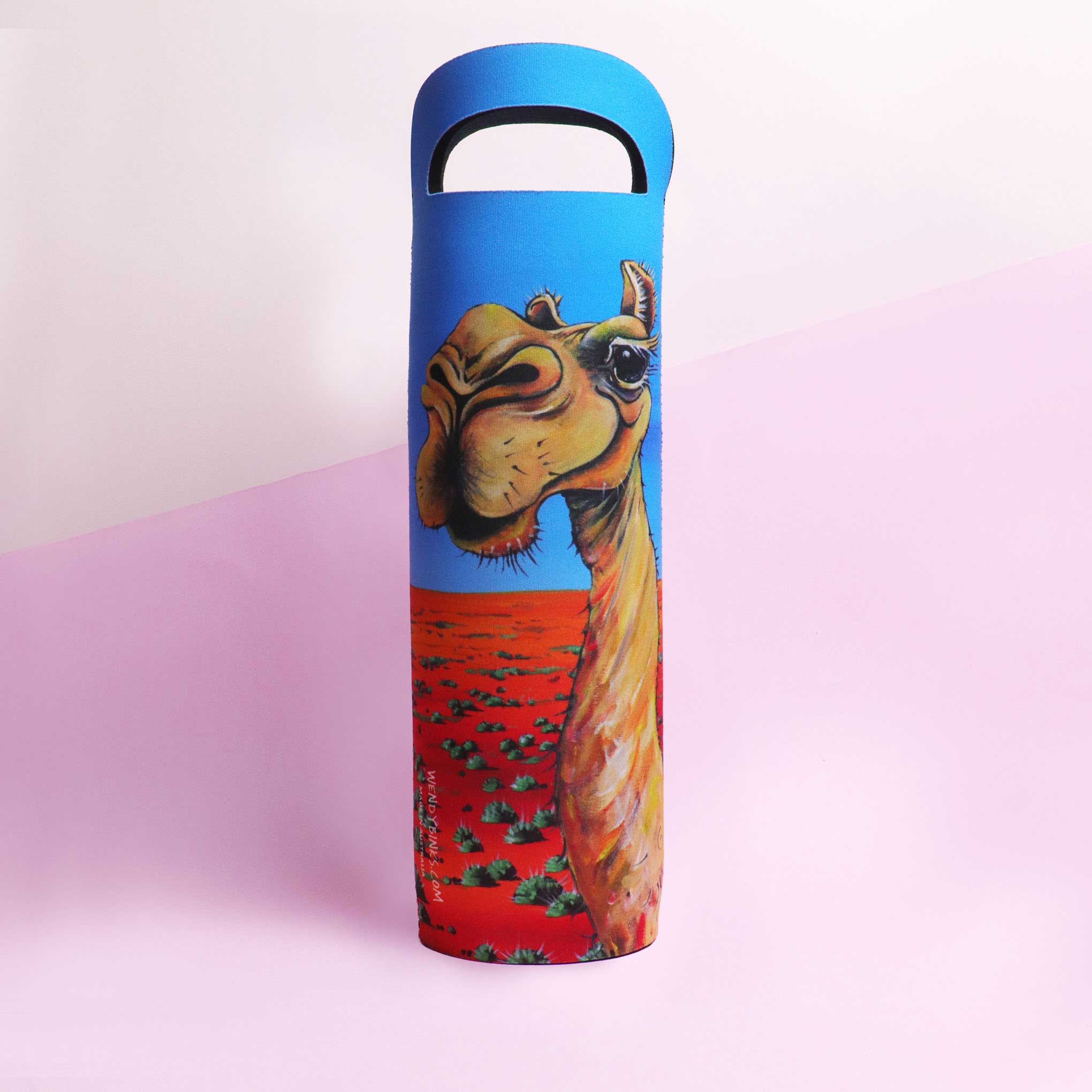 Outback Camel – Wine Cooler - Stunned Emu Designs by Wendy Binks